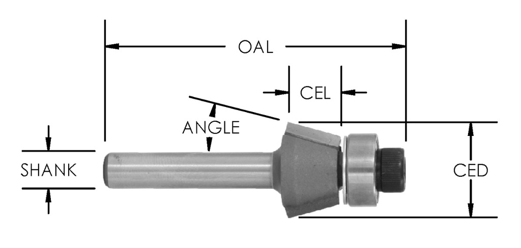 15 Degree Bevel Top Bearing Router Bits (SE2300) Southeast Tool