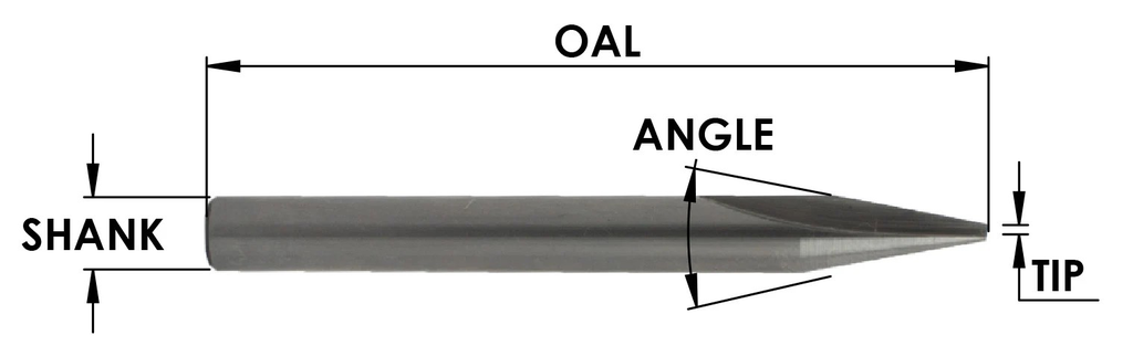 15 Degree 1/4" Shank Liner Router Bits (SLIN085) Southeast Tool