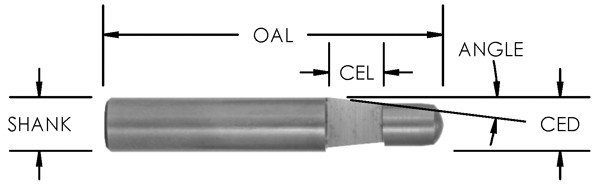 7 Degree Bevel Trim Router Bit Left-Hand (SCB220LH) Southeast Tool