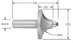 [SEBE2000A] 1/16" Radius Beading Bit Router Bits